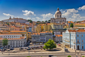Beautiful view of Lisbon old city, Portugal