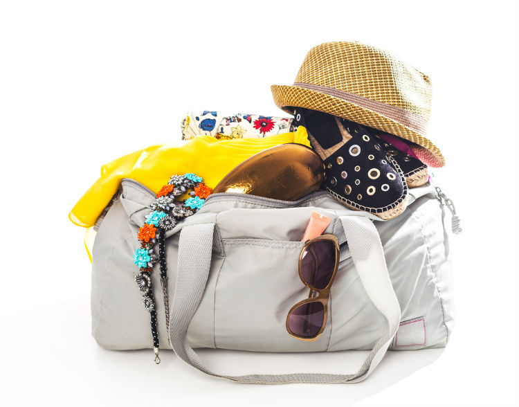 weiße voll Reisetasche